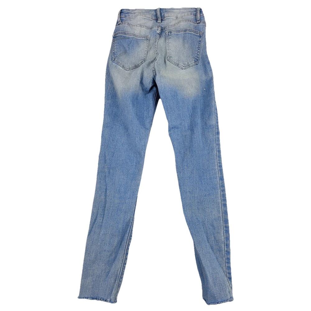 Carly Jean Los Angeles Skinny Jeans Juniors 1 Blue High Rise Distressed 25x27 - Picture 10 of 10